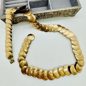 Vintage gold tone coin stretch Gypsy belt